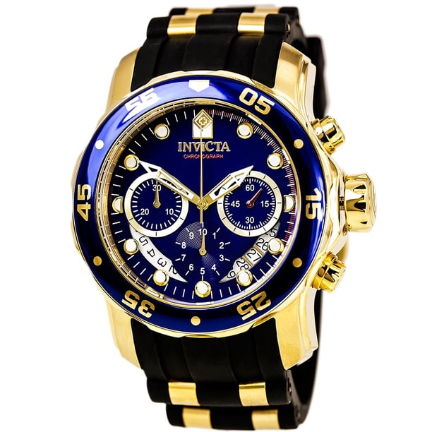 Invicta Invicta Men S Pro Diver 6983 Gold Rubber Swiss Chronograph Fashion Watch Walmart Com Walmart Com