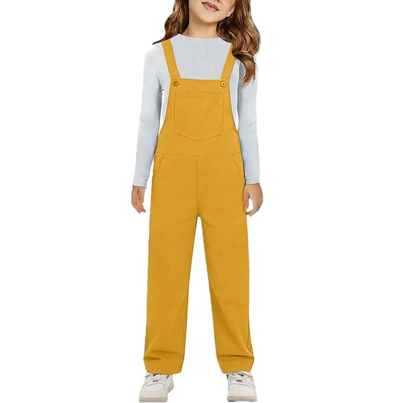 Ruyang Girls Boys Overalls Adjustable Strap Loose Fit Jumpsuits Casual Bib Overall Straight Leg Jumpsuit Girl Fashion School Clothes