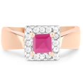 thumbnail image 3 of 14K Rose Gold Plated 1.26 Carat Genuine Glass Filled Ruby & White Topaz .925 Sterling Silver Ring QJ Model, 3 of 3