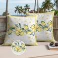 thumbnail image 2 of Summer Lemons Outdoor Pillow Covers Pack of 2 Yellow Fruit Plants Leaves Yellow Checkered Waterproof Throw Pillow Covers Decorative Cushion Cases for Patio Garden Tent Balcony Couch 26x26 inch, 2 of 9