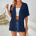 thumbnail image 2 of HCYSFG Womens Side Slit Cardigan Open Front Short Sleeve With Pockets Lightweight Duster Loose Fit Casual Summer Travel Layering Cover Up, 2 of 6