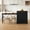 2 doors-Black, variant on CBJCBJ Modern Extendable Kitchen Islands on Wheels with Power Outlet, Dining Table Cart with 2 Doors Storage, Blue