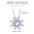 thumbnail image 3 of TANGPOET Moonstone Snowflake Female Necklace Sterling Silver Zircon Pendant, 3 of 7