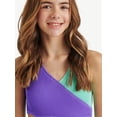 thumbnail image 3 of Justice Girls One Piece Color Block Wrap Swimsuit, sizes XS-XL, 3 of 6