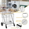 thumbnail image 3 of IRONMAX Jumbo Shopping Cart, Foldable Heavy Duty Grocery Cart w/ 360° Rolling Swivel Wheels & Double Basket, 330 LBS Weight Capacity, Folding Utility Cart for Grocery Laundry Luggage (Silver), 3 of 18