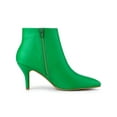 thumbnail image 3 of BLISSFUL STEP Women's Pointed Toe Zipper Stiletto Heels Ankle Boots Grass Green 9, 3 of 8