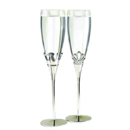 Best Wedding Accessories - King and Queen Champagne Toasting Flutes - Set of (The Best Of Evelyn Champagne King)