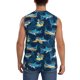 thumbnail image 4 of Balery Cartoon Surfer Sharks Camisetas sin mangas para hombre, absorbe la humedad y protege contra el mal olor.-Small, 4 of 7