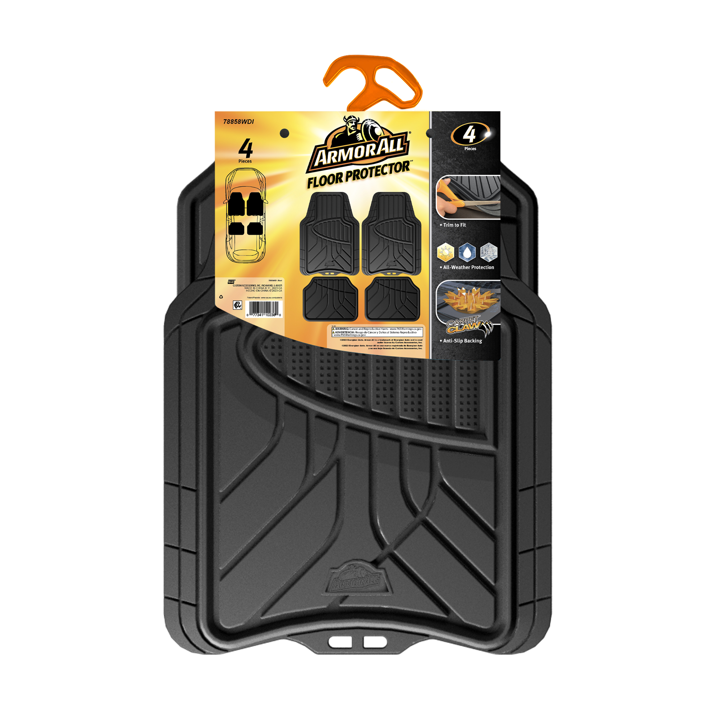Armor All 4-Piece Trim-to-Fit All-Weather Floor Mats, Black photo 5