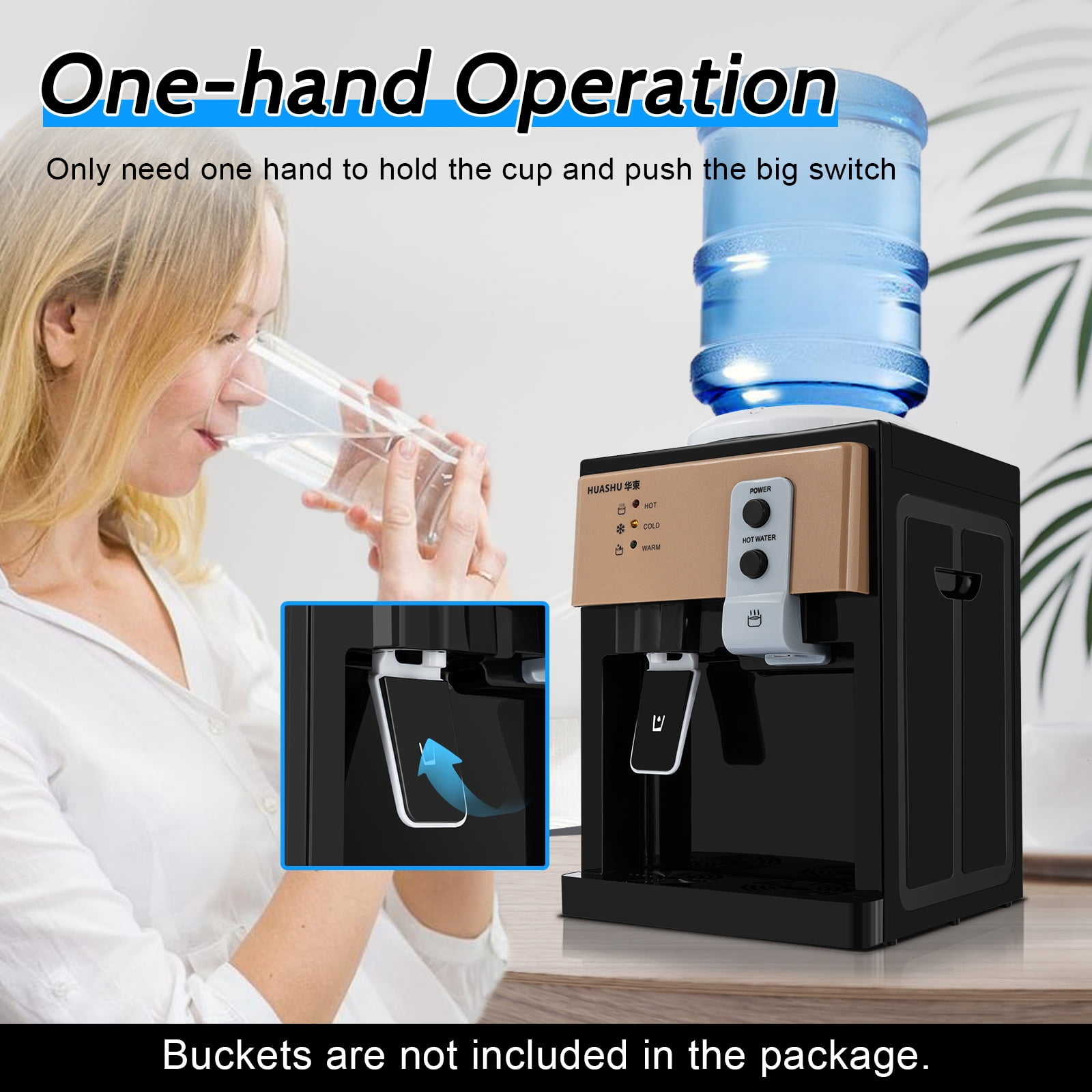 ​​Top Loading Hot/Cold/Warm Water Dispenser,Freestanding Top Loading 5 Gallon,Drip Tray & Detachable Barrel Seat |  for Home Office Use