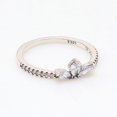 thumbnail image 4 of Anillo de muestra de pétalo brillante con diamantes bañado en plata, anillo de lujo con forma de copo de nieve y flores, regalo sorpresa, 4 of 5