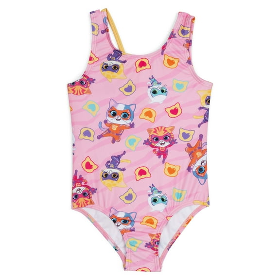 Disney Super Kitties Ginny Buddy Bitsy UPF 50  One Piece Bathing Suit Toddler to Little Kid