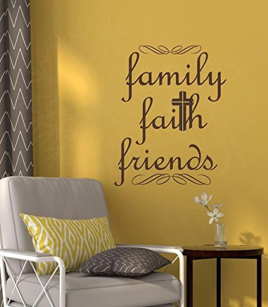 Family Faith Friends Religious Wall Words Wall Art Decal Stickers