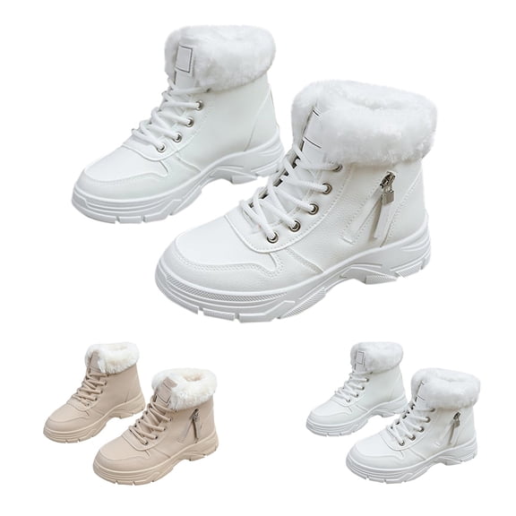 AUDeals Women's Snow Boots, Waterproof Mid Calf Shoes with Faux Fur Lining and Non Slip Comfort for Winter Hiking