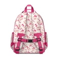 thumbnail image 3 of Pink Bows and Baseballs Pattern Backpack for School,Cute School Bag,Schoolbag with Adjustable Shoulder Straps & Padded Back,15.25"x11.5"x5.25", 3 of 5