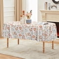 thumbnail image 3 of Fall Tablecloth 60×84 Inch Oval, Thanksgiving Autumn Harvest White Pumpkin Orange Leaf Table Cover for Party Picnic Dinner Decor, 3 of 5