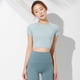 thumbnail image 3 of Ropa de yoga de otoño, blusa, mallas deportivas, camiseta de manga corta, ropa de fitness de secado rápido para mujer, ajustada y corta, 3 of 4