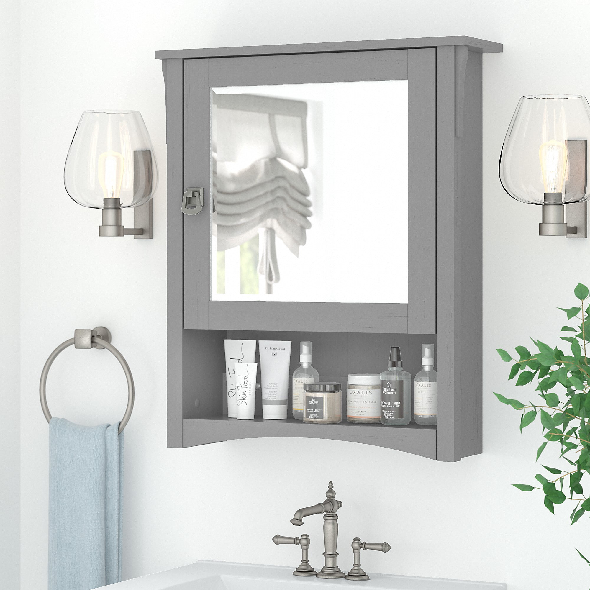 Bush Furniture Salinas Bathroom Medicine with Mirror