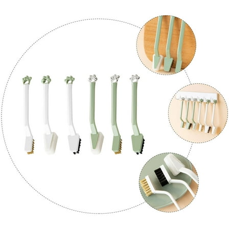 Greenadscape 6Pcs Cleaning Brush for Kitchen Dish Washing and Sink with Assorted Color Handle Design Plastic