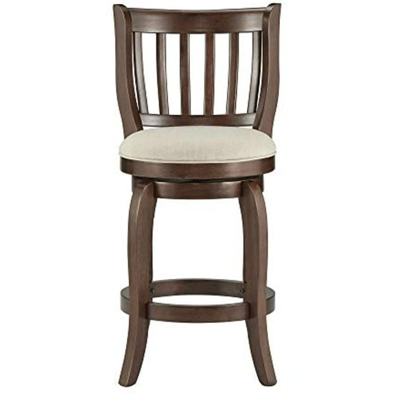 Inspire Q Ali Modern Linen 24-inch High Back Counter Ight Swivel Stool by Classic Beige