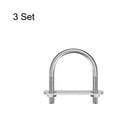 thumbnail image 3 of Unique Bargains Round U-Bolts 3 Sets 40mm Inner Width 58mm Length M6 with Nuts and Plates, 3 of 5