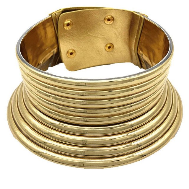 Collier Collier Africain Collier Déclaration Collier Ras du Cou Femme Rétro Ajustable Grand Collier Bijou (Or)