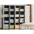 thumbnail image 2 of Closet Organizer,12-Cube Storage with Doors,Closet Organizers and Shelves,Portable System,Clothes Organizer Shelf for Bedroom,Wardrobe,White,Black (SLZWJDM-12-BW), 2 of 14