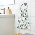 thumbnail image 3 of Yayeee 2 Pack Hand Towels for Bathroom 100% Cotton 16" x 28" Soft Absorbent Kitchen Towel, Darker Leafy Pattern, 3 of 7