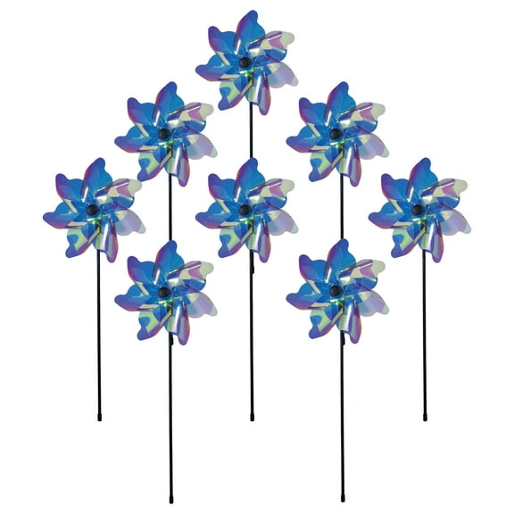 In the Breeze 2664 — 8-inch Iridescent Pinwheel Spinners (8 Pack) - Outdoor Garden Decor — Party Decoration Favor