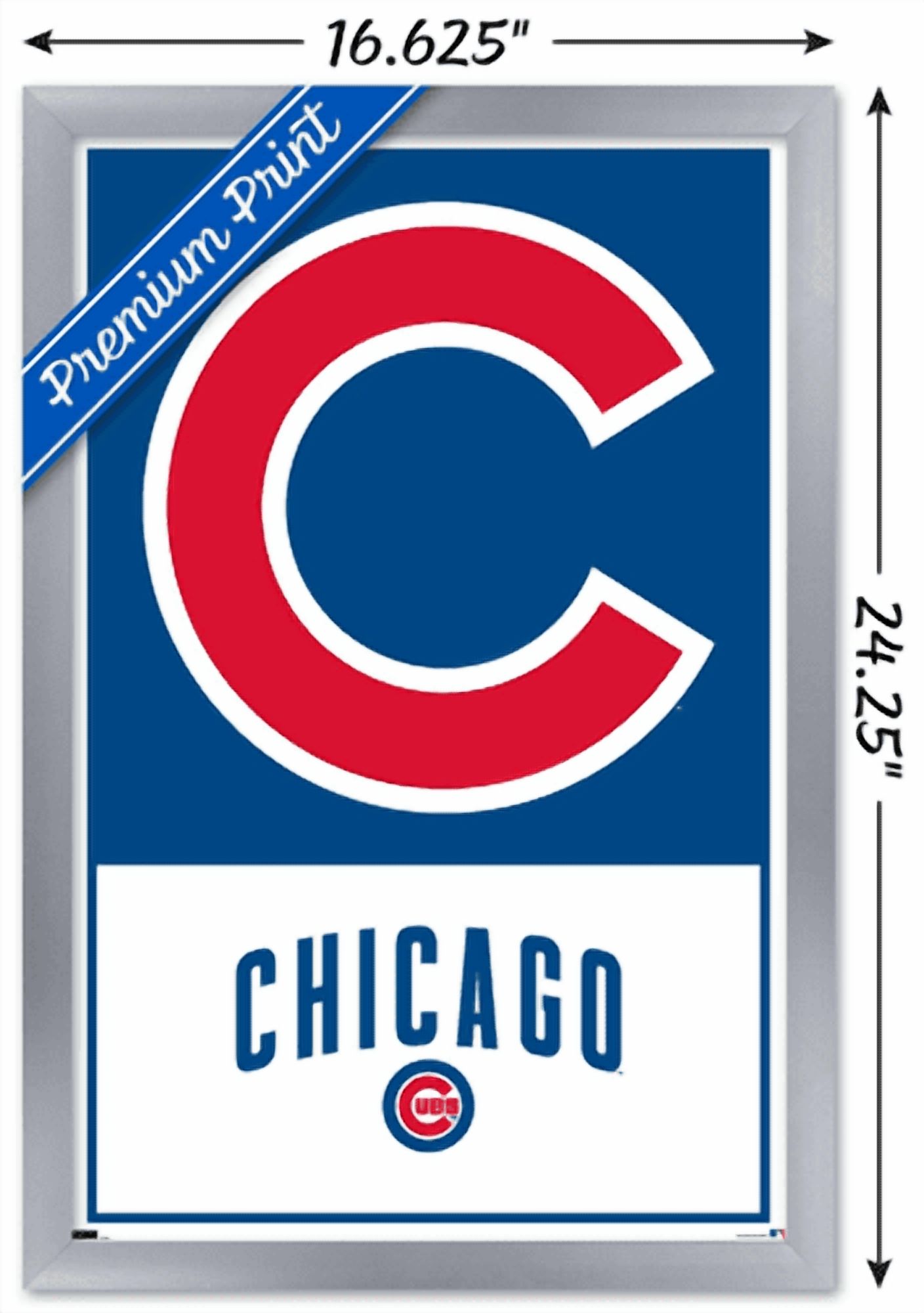 MLB Chicago Cubs - Logo 22 Wall Poster, 14.725" x 22.375" Framed
