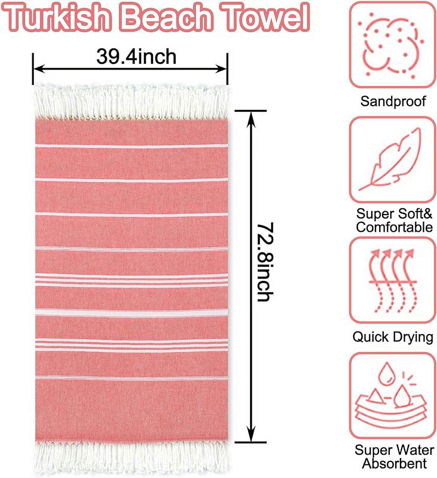 Beach Towel 2 Pack,Sand Free Beach Towels Oversized 39 x 72,Turkish Beach Towel Quick Dry Towel,Lightweight Pool Towels for Adults Travel Towel,Cool Beach Essentials Super Absorbent Towels