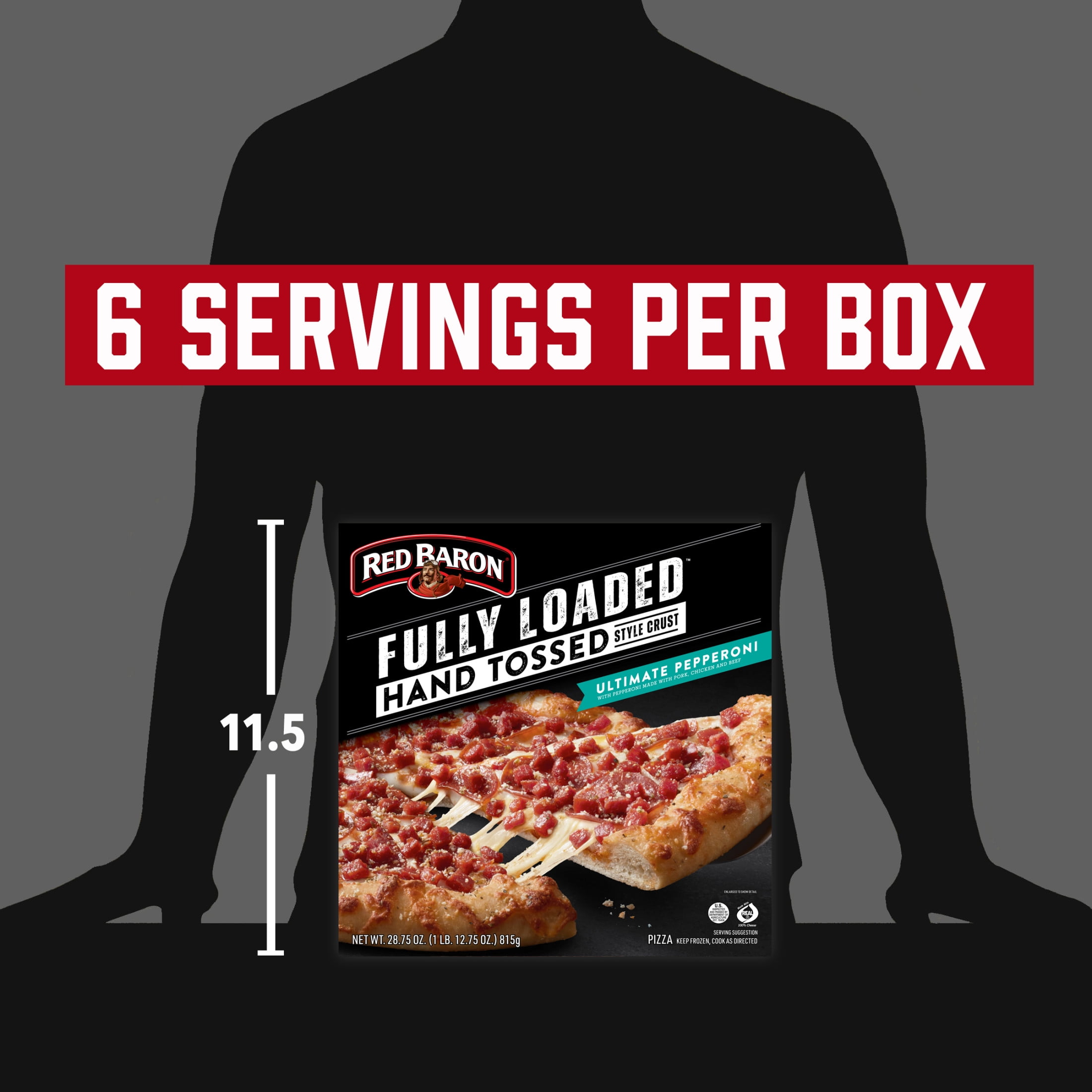 Red Baron Fully Loaded Ultimate Pepperoni Hand Tossed Crust Frozen Pizza, 28.75 oz