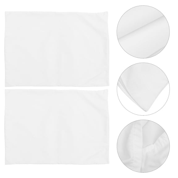 IBASETOY 2Pack Toddler Pillow Cases White Polyester Simple Design Washable Home Use