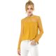 thumbnail image 3 of AllegK CamiDe GaCon Cuello Redondo Y BluCampesiDe ManLarCon Panel Floral De Encaje PaMujer Amarillo L, 3 of 6