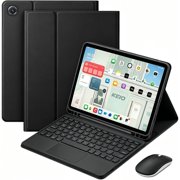 Detachable Bluetooth Keyboard Folio with Multi-Touch Trackpad & S Pen Slot for 11" Galaxy Tab A11 Plus / A11+ 2026, Auto Sleep/Wake Supported，Black