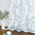 thumbnail image 6 of Exultantex 2 Panels Sheer Curtains Leaves Patterned Light Filtering Drapes for Living Room, 50"W x 95"L,Rod Pocket,White Blue, 6 of 7