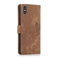 thumbnail image 4 of Nalacover Slim Wallet Case for iPhone XS Max, for Women Men, Embossed Pattern PU Leather Shockproof Magnetic Clasp Credit Card Slots Flip Kickstand Phone Case+Wrist Strap,Brown, 4 of 7