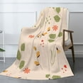 thumbnail image 3 of XMXT Throw Blankets, Spring Flowers Easter Print Bed Blanket for Bedroom Sofa, 50 x 70 inches Beige, 3 of 9