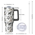 thumbnail image 2 of OBREWU Schnauzer Dogs with Paw Tumbler with Handle and Lid,Schnauzer Dogs with Paw 40oz Double Wall Vacuum Insulated Tumbler,Cups Gift for Women and Men, 2 of 7