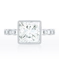 thumbnail image 5 of Rosec Jewels Moissanite Princess Cut Engagement Ring 3 Carat - D-VS1 Quality Certified - 8 mm Moissanite Solitaire Ring, 10K White Gold, US 10.50, 5 of 9