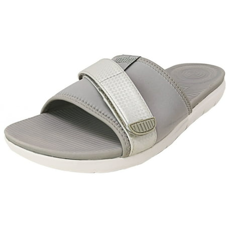 

Fitflop Womens Neoflex Neoprene Slide Sandal Shoes Soft Grey/Silver US 5