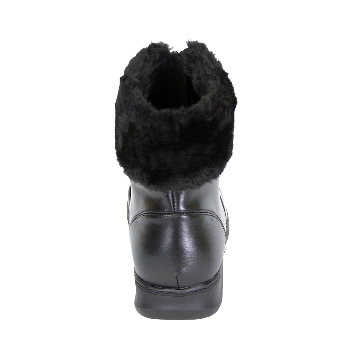 PEERAGE Lana Women Extra Wide Width Leather And Fleece Bootie BLACK 10.5