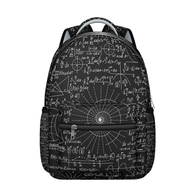 Laboratory Engineering Students Backpack Science Lover Educational Wall School Bag with Scientific Formula Chemistry Physics Design, Lightweight and Wear-Resistant