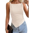 thumbnail image 5 of Asymmetrical Tops for Women Sleeveless Twist Straps Slim Fit Y2K Ruched Tank Shirts Going Out Top Color XL, 5 of 9