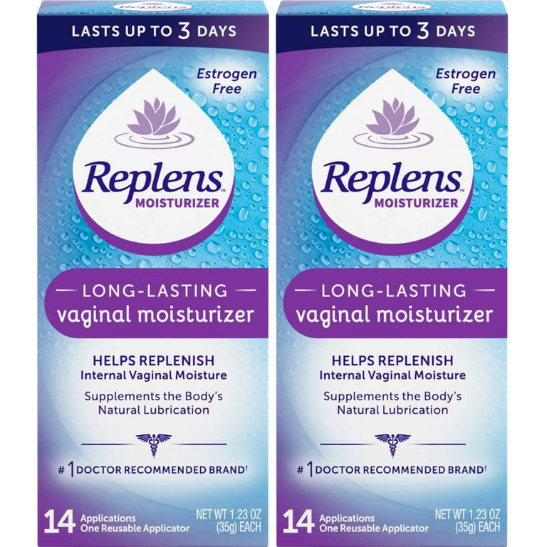 Replens Long Lasting Vaginal Moisturizer, 14 Applications 1.23 oz (Pack of  2)