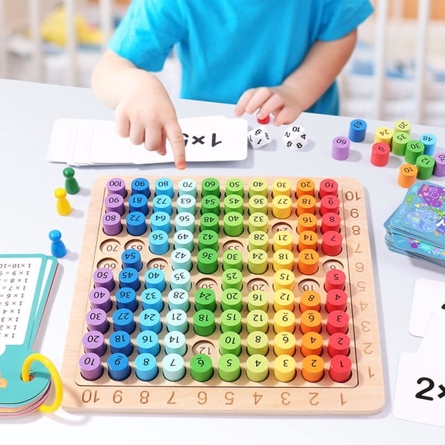 YIMWNYI Small Multiplication Table, Educational Toy, Interactive Learning Tool, Bright Colours, Fun Multiplication Practice, Math Skills Development