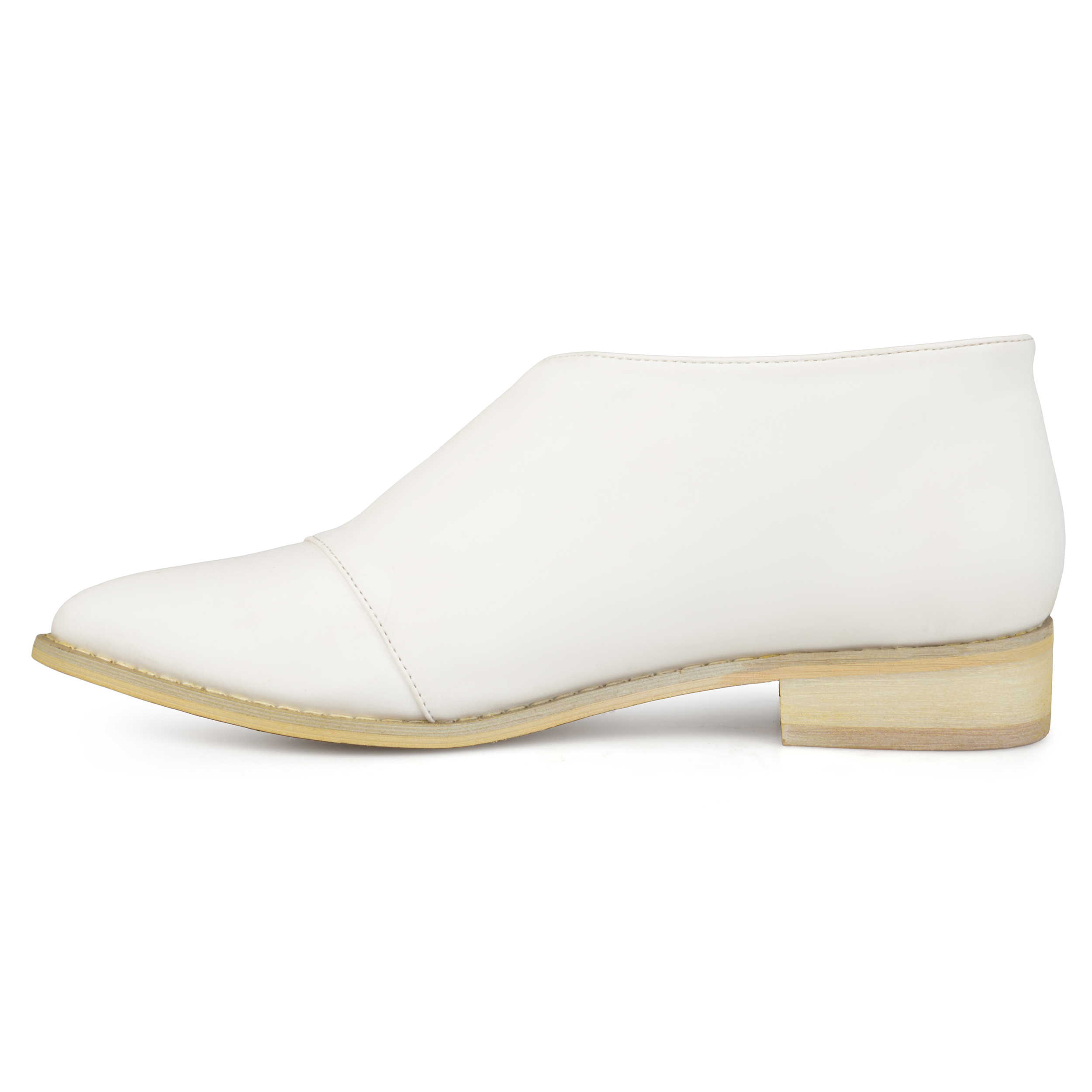 Brinley Co. Women's Faux Leather Almond Toe D'orsay Flats