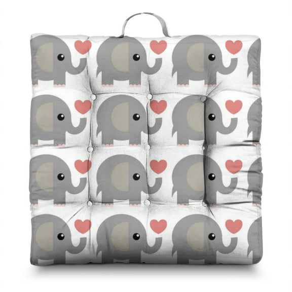 Tribal & Floral Yoga Floor Pillow - Extra-Thick Square Meditation Seat with Vintage Bohemian Print & Resilient Filling