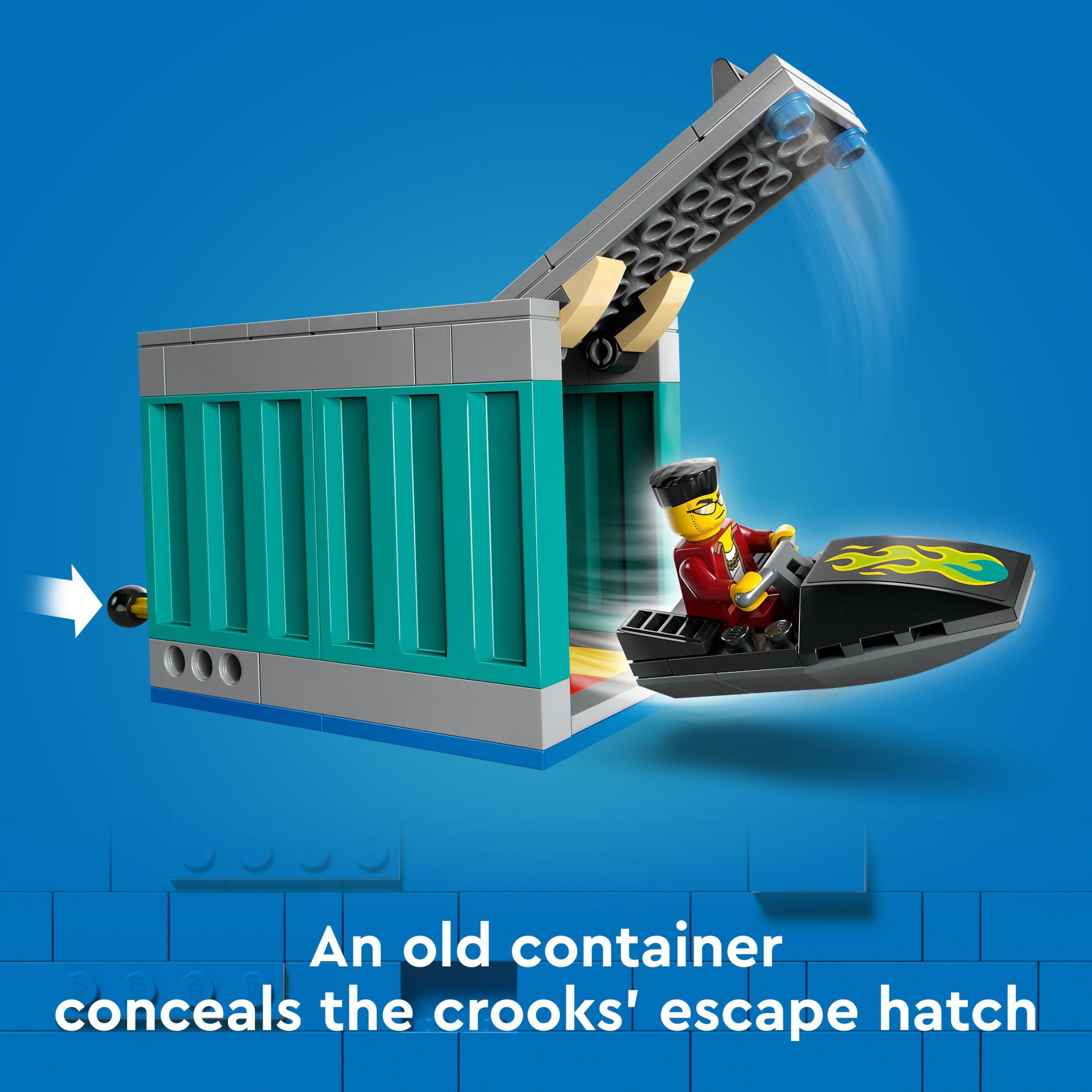 LEGO City Police Speedboat and Crooks Hideout Boat Toy Fun Gift for Boys Girls and Kids Ages 6 and Up who Love Pretend Play Toys Includes a Jet Ski Toy a Dog
