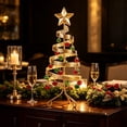 thumbnail image 6 of Twfbrm Spiral Christmas Tree Ornament Display, Metal Sturdy Xmas Tree Stand with Red Green Bells and Glitter Star, Winter Holiday Tabletop Holder Christmas Decoration for Gift, Home Decor, 6 of 9